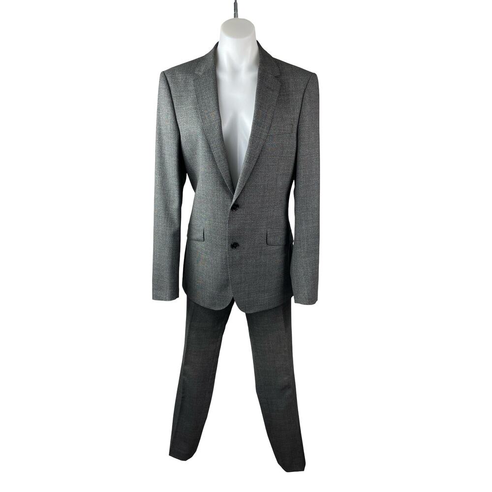 Kin Women's Gray Wool Long Sleeve Blazer Coat Jacket Dress Pants Suit Set 38/32